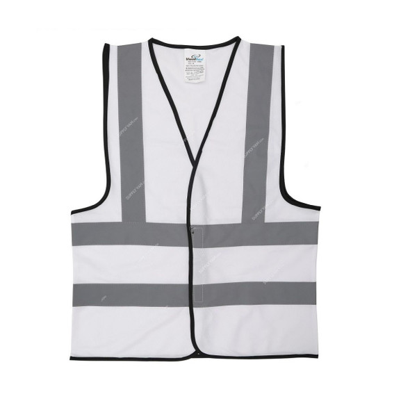 Vaultex Reflective Fabric Vest With Piping, VWM, 100% Polyester, 113 GSM, 5XL, White