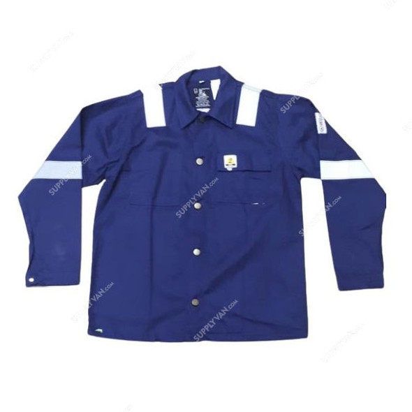 Prime Captain Permanent Flame Retardant Jacket/Trouser, FRPS300, 100% Cotton, 300 GSM, M, Blue