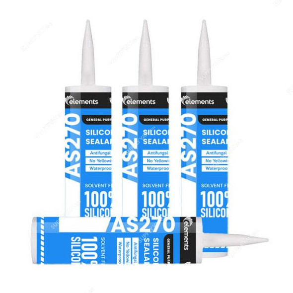 Royal Way Moisture Curing Silicone Sealant, AS270, Elements, 260ML, Clear, 24 Pcs/Carton