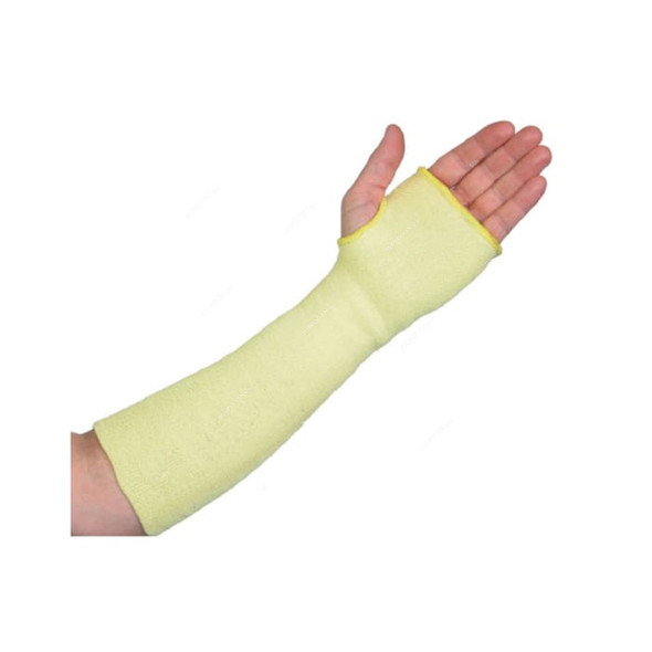 Liscombe Cut-Resistant Kevlar Arm Protector With Thumb Hole, LN641-14, 14 Inch Length, Yellow