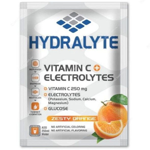 Hydralyte Hydration Sports Vitamin C Electrolyte Drink Powder, Orange Flavor, 10GM, 300 Pcs/Carton