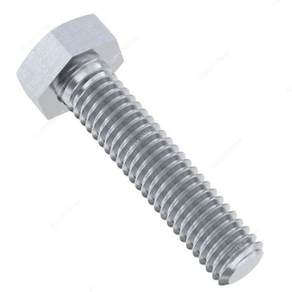 Hex Bolt, Mild Steel, M6 Thread Size x 10MM Length, 100 Pcs/Pack