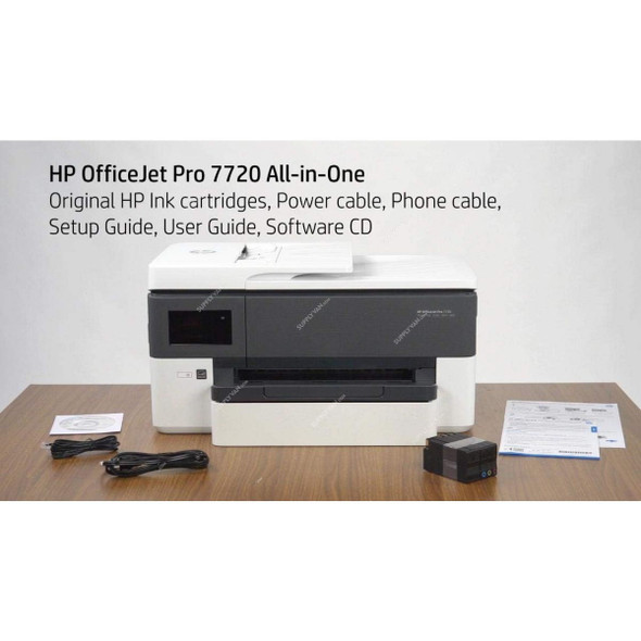 HP OfficeJet Pro 7720 Wide Format All-In-One Printer, Y0S18A, 600 DPI, 250 Sheets