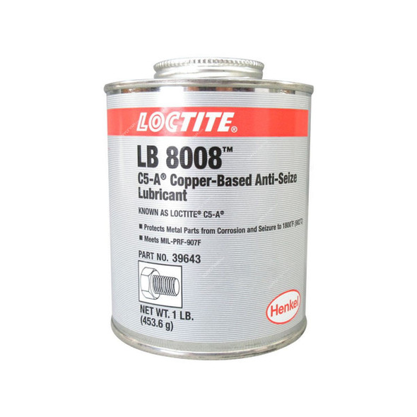 Loctite Copper Based Anti Seize Lubricant, LB-8008, C5-A, 453.6GM