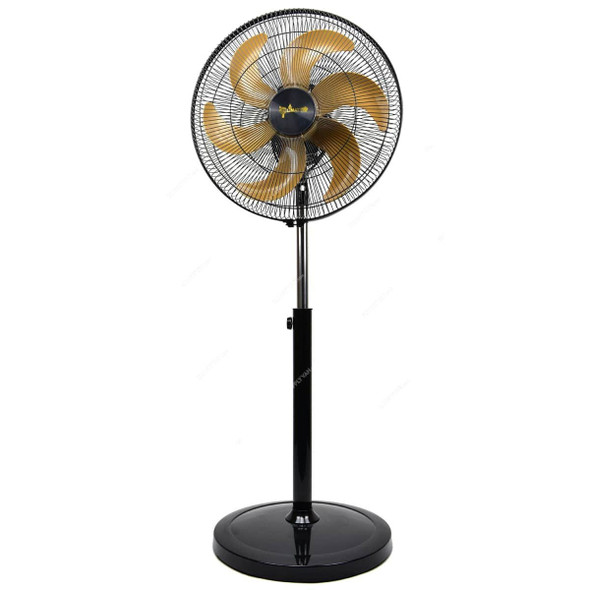 Climate Plus BLDC Brushless Pedestal Fan, 90W, 6 Blades, 18 Inch, Black/Gold