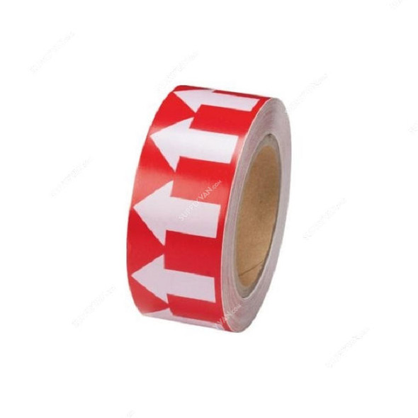 Pipe Marking Arrow Tape, 25 Mtrs Length x 2 Inch Width, Red