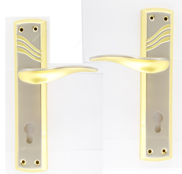 Robustline Lever Handle with lock, SAF-21, Brass Material, Gold Colour