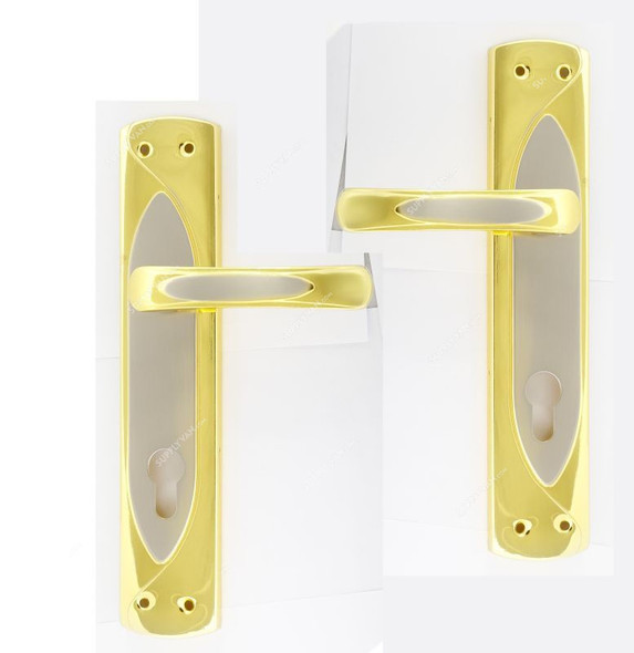 Robustline Lever Handle with lock, SAF-23, Brass Material, Gold Colour