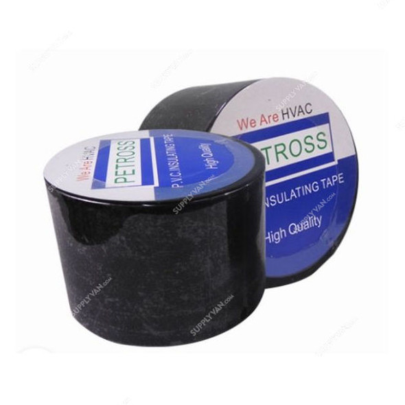 Petross Insulating Tape, PVC, 2 Inch Width x 20 Yards Length, Black