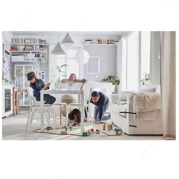 Melltorp Dining Table, Metal, 74CM Height x 75CM Width x 125CM Length, White
