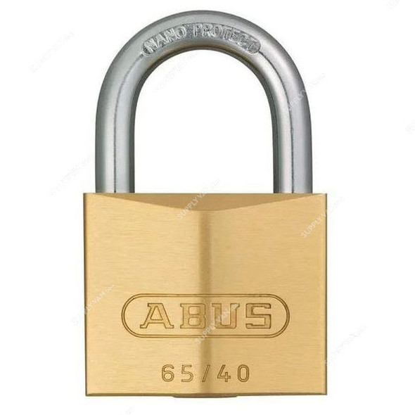 Abus Open Shackle Padlock, 65/40, Brass, 50MM