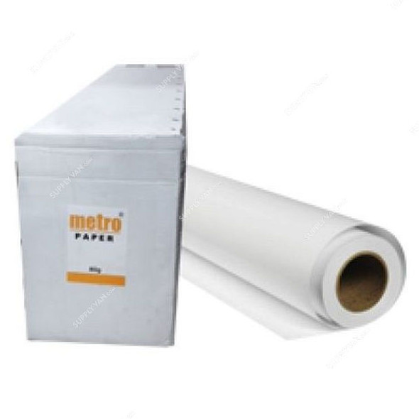 Metro Plotter Roll, 90CM Width x 100 Yards Length, 2 Inch Core, A0, 80 GSM, White