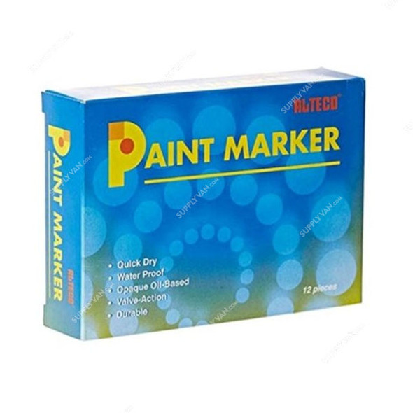 Alteco Paint Marker, SH20120F-K22, Black, 12 Pcs/Box