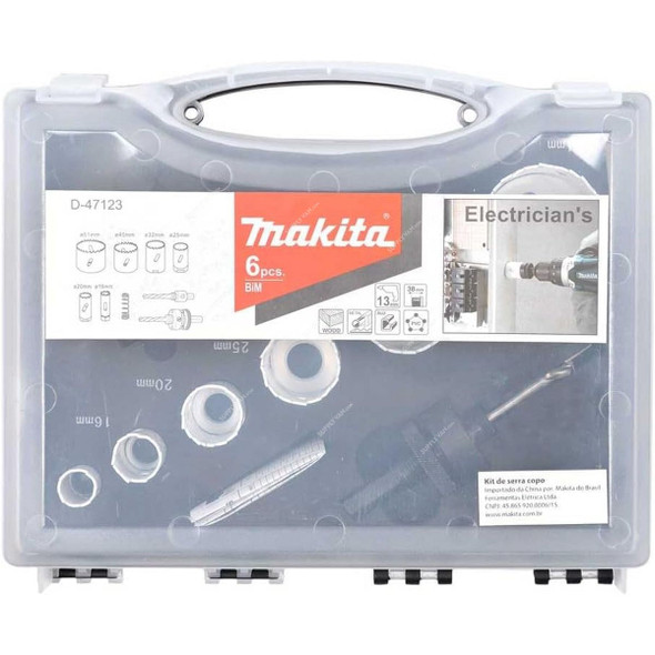 Makita Bi-Metal Hole Saw Set, D-47123, 6 Pcs/Set