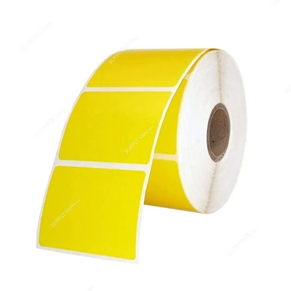 Thermal Barcode Transfer Label, 76MM Core, 50MM Width x 100MM Height, Yellow, 1000 Pcs/Roll