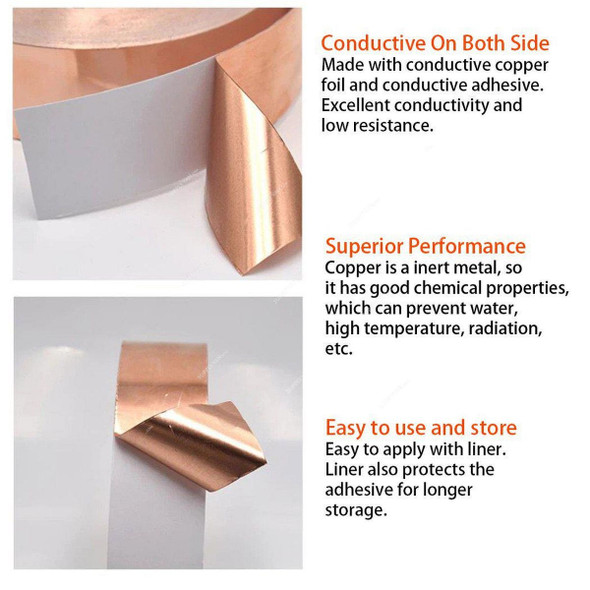 Copper Foil Tape, 12MM Width x 50 Mtrs Length