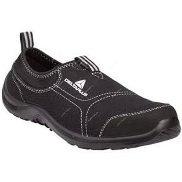 Delta Plus Miami S1P Canvas Slip On Steel Toe Safety Shoes, Polyester/Cotton, Size37, Black