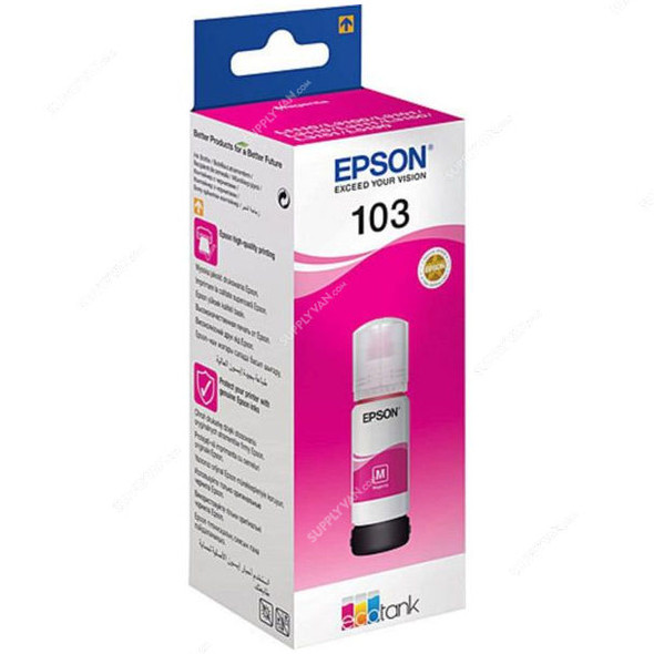 Epson Ink Bottle, C13T00S34A, 103 EcoTank, 65ML, Magenta