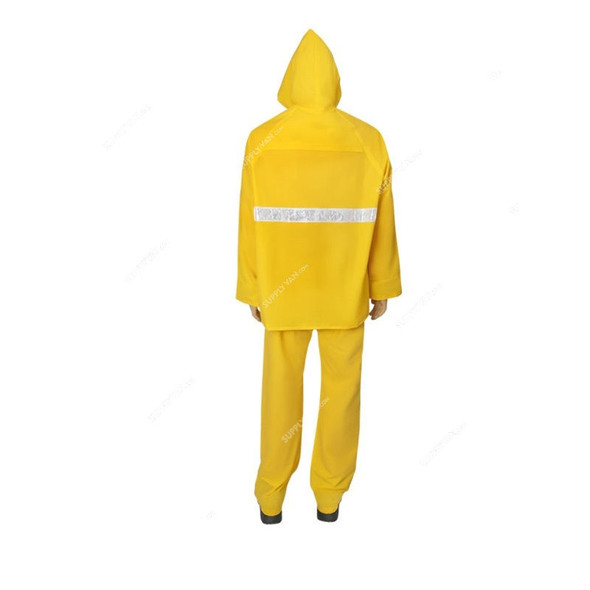 Workland Heavy Duty Reflective Rain Suit, SIC, Dacron/PVC, L, Yellow