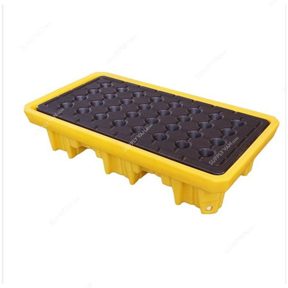 2 Drum Spill Pallet, 300MM Height x 680MM Width x 1300MM Length, 1200 Kg Static Load Capacity