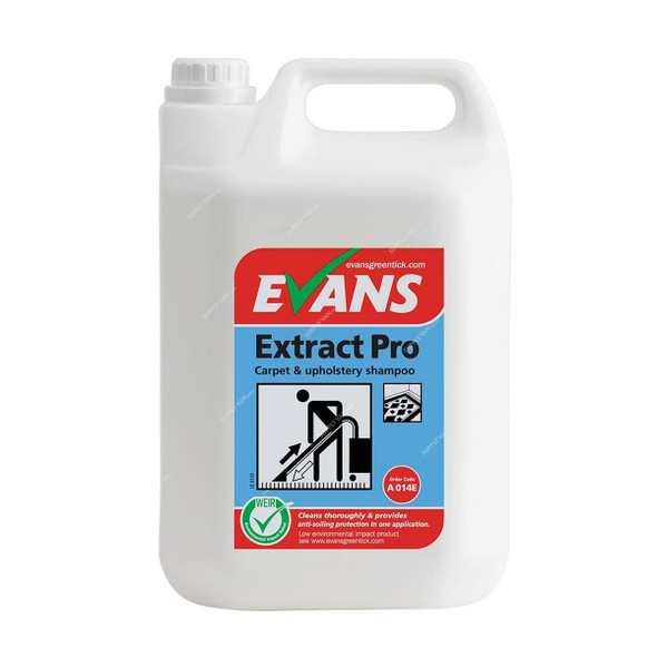 Evans Extract Pro Carpet and Upholstery Shampoo, 5 Ltrs, 2 Pcs/Pack