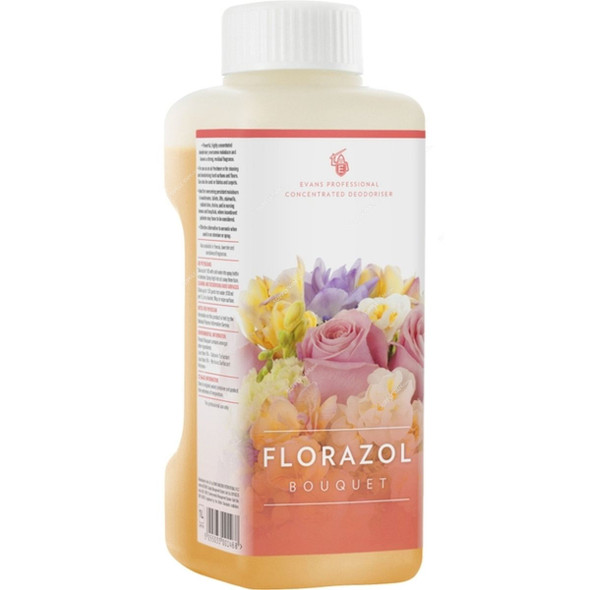 Evans Florazol Bouquet Concentrated Deodoriser, 1 Ltr, Yellow, 4 Pcs/Pack