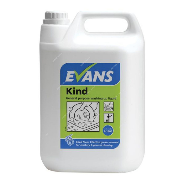 Evans General Purpose Washing Up Liquid, Kind, 5 Ltrs, 2 Pcs/Pack