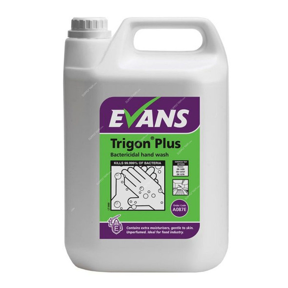 Evans Trigon Plus Unperfumed Bactericidal Hand Wash, 5 Ltrs, 2 Pcs/Pack