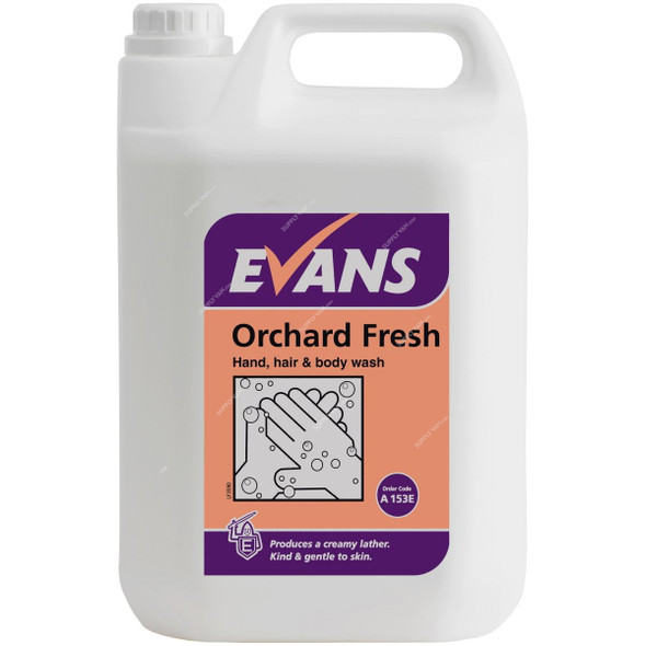 Evans Orchard Fresh Refreshing Hand/Hair and Body Wash, 5 Ltrs, 2 Pcs/Pack