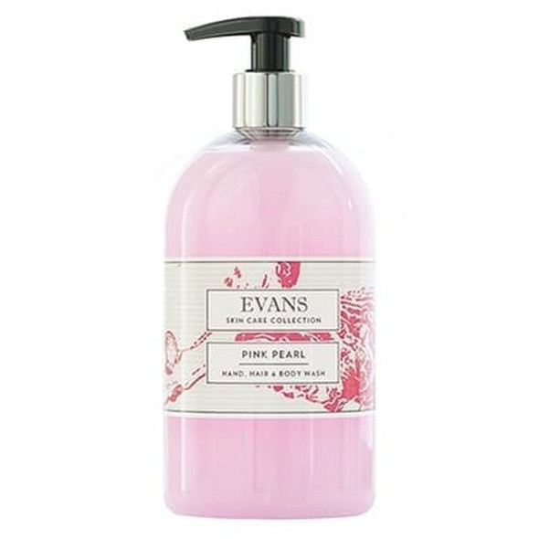 Evans Pink Pearl Hand/Hair and Body Wash, 500ML, 6 Pcs/Pack