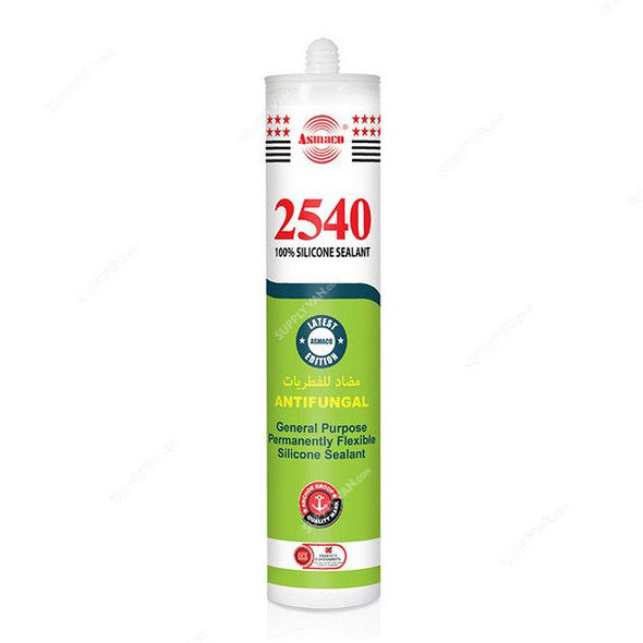 Asmaco Anti Fungal Silicone Sealant, 2540, 280ML, Clear