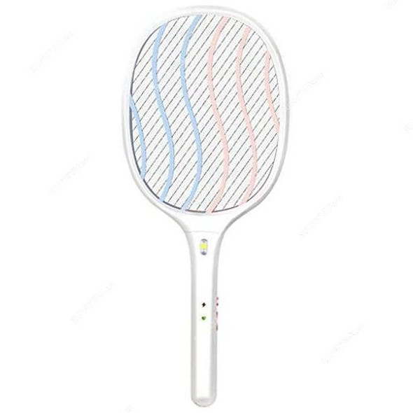 Rechargeable Mosquito Swatter, 5V, 500mAh, White