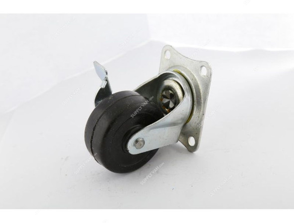 Caster Wheel Nylon With Plate, SAF-69, Silver