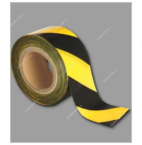 Workman Warning Tape, WT-AT-YELLOW-BLACK, Striped, 3 Inch x 500 Mtrs