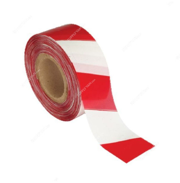 Workman Warning Tape, WT-AT-RED-WHITE, Striped, 3 Inch x 500 Mtrs