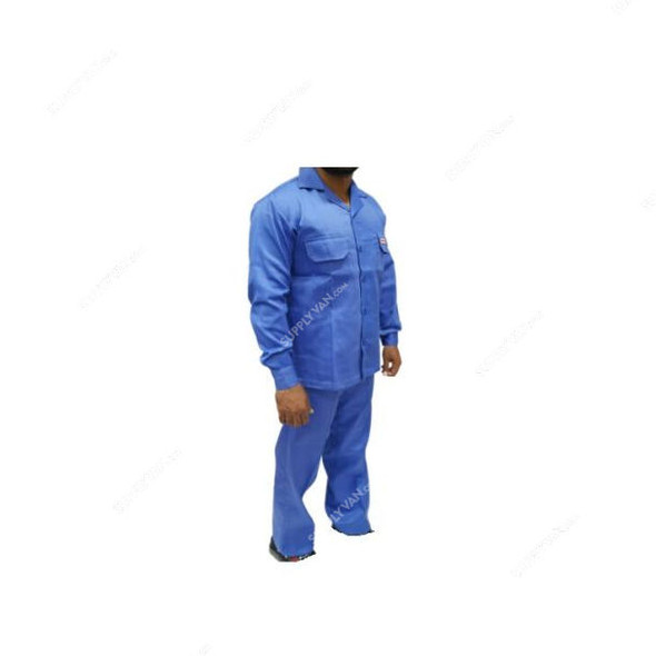 Workman Polycotton Safety Pant and Shirt, Size L, Petrol Blue