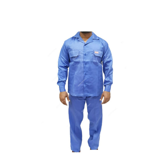 Workman Polycotton Safety Pant and Shirt, Size 2XL, Petrol Blue