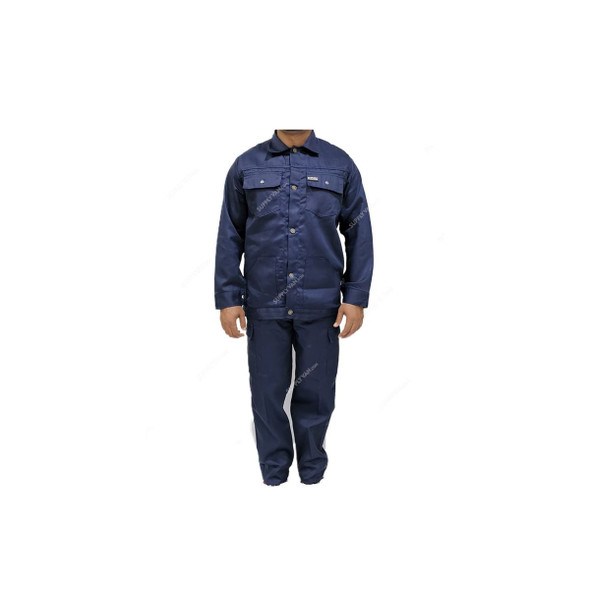 Armour Production Twill Cotton Pant and Shirt, Size M, Navy Blue