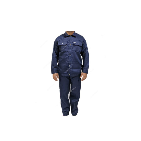 Armour Production Twill Cotton Pant and Shirt, Size L, Navy Blue