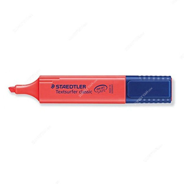 Staedtler Textsurfer Classic Highlighter, ST-364-02, 1.0-5.0MM Tip Size, Red