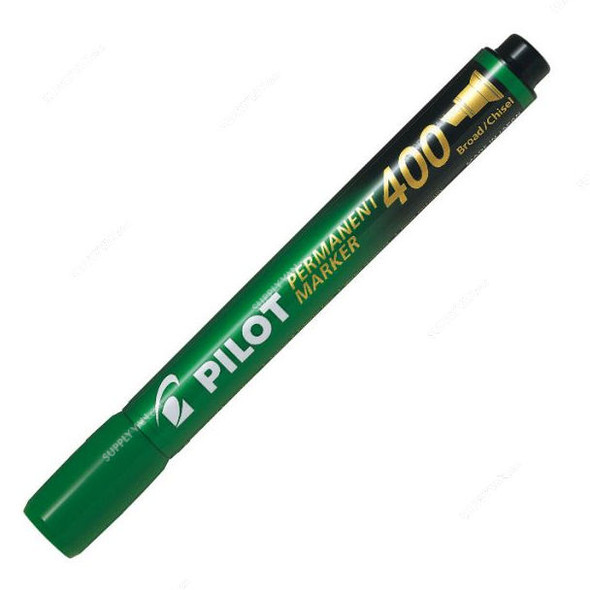 Pilot Permanent Marker, SCA400, Chisel Tip, 1.5-4.0MM Tip Size, Green, 12 Pcs/Pack