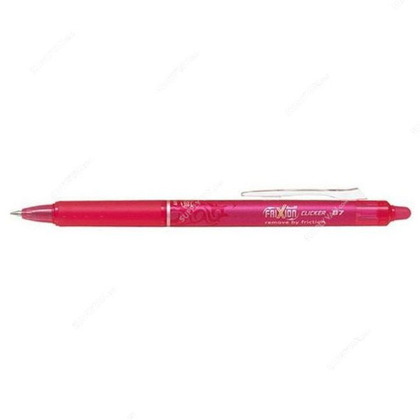 Pilot Clicker Roller Ball Pen, BLRTFR7, Frixion, 0.7MM Tip Size, Magenta