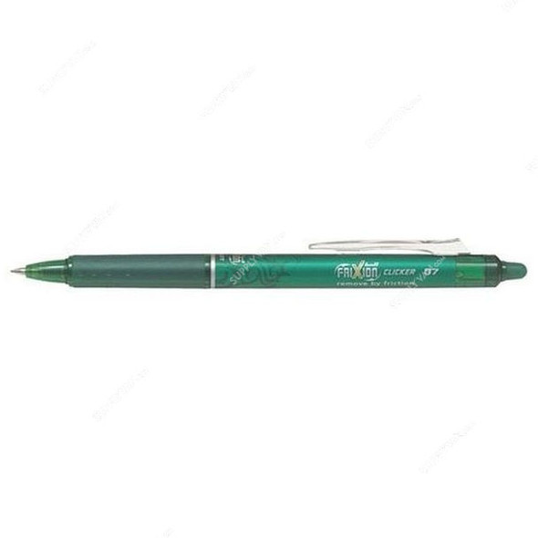 Pilot Clicker Roller Ball Pen, BLRTFR7, Frixion, 0.7MM Tip Size, Green