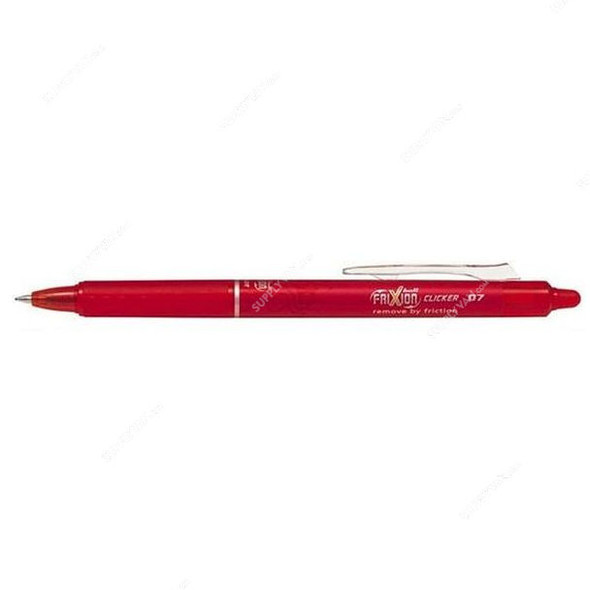 Pilot Clicker Roller Ball Pen, BLRTFR7, Frixion, 0.7MM Tip Size, Red