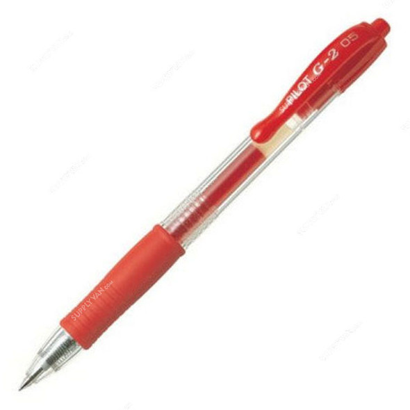 Pilot Retractable Gel Pen, BL-G2-5-R, 0.5MM Tip Size, Red, 12 Pcs/Pack