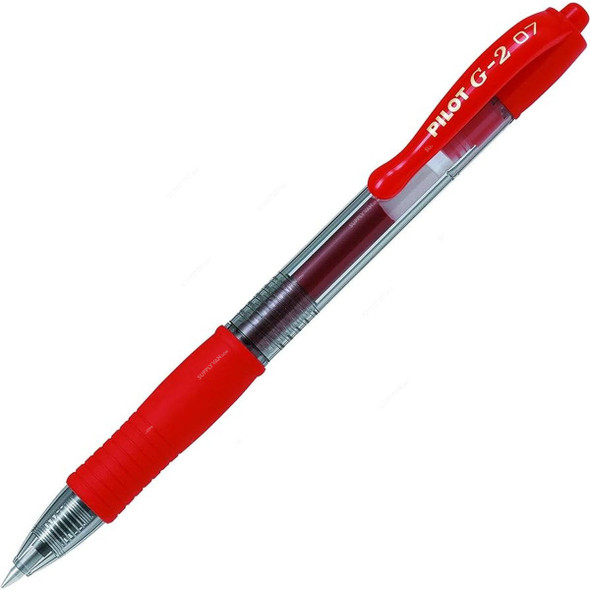 Pilot Retractable Gel Pen, BL-G2-7-R, 0.7MM Tip Size, Red, 12 Pcs/Pack