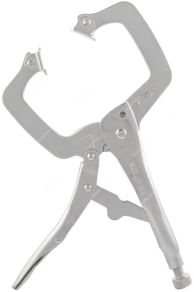 Eclipse Locking C-Clamp With Swivel Pad, E11SP, 11 Inch, Silver