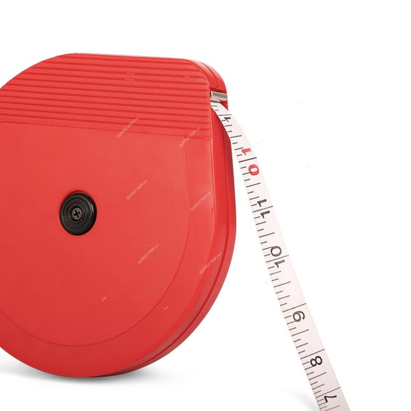 Freemans Fibreglass Measuring Tape, FB50, Fibra, 13MM Width x 50 Mtrs Length, Red