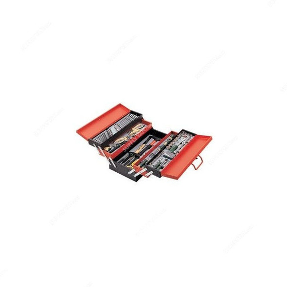 Force Metal Toolbox with Tools, 50235-124, 124 Pcs