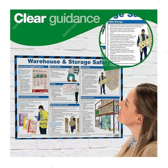 Laminated Warehouse and Storage Safety Poster, A619T, Paper/Plastic, 43CM Width x 60CM Length